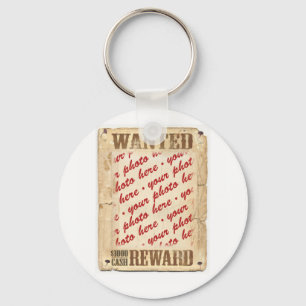 WANTED Poster Photo Frame Key Ring