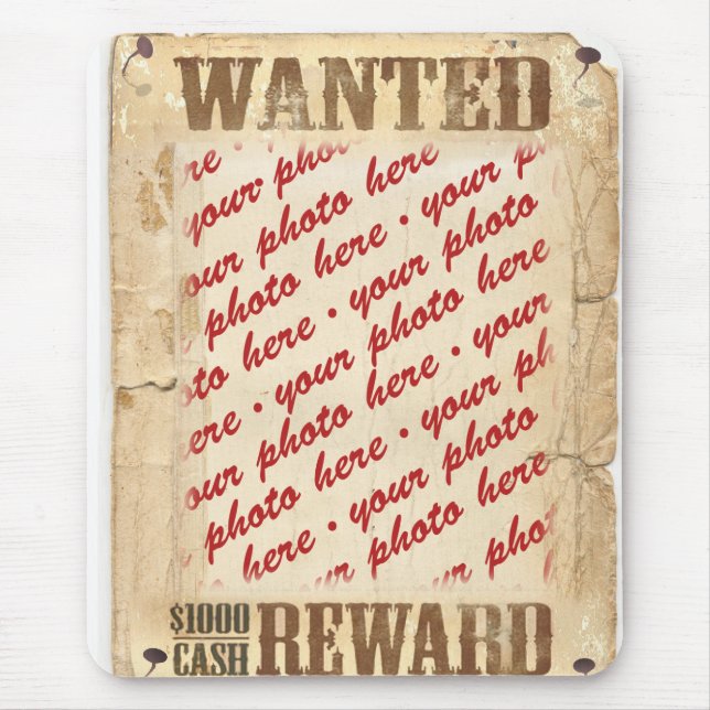 WANTED Poster Photo Frame Mouse Pad (Front)