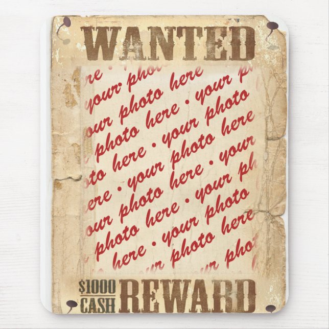 WANTED Poster Photo Frame Mouse Pad (Front)