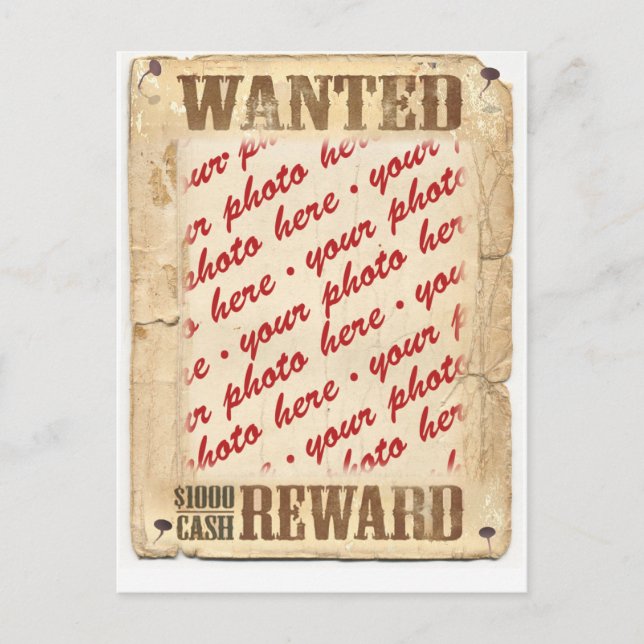 WANTED Poster Photo Frame Postcard (Front)