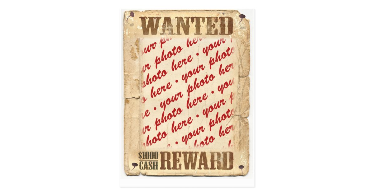 WANTED Poster Photo Frame Postcard