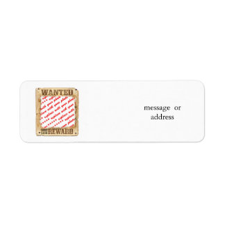 WANTED Poster Photo Frame Return Address Label