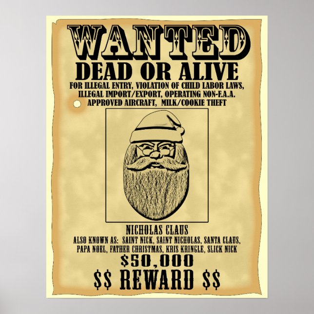 Wanted Poster - Santa Claus (Front)
