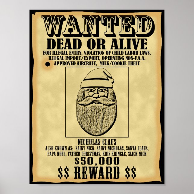 Wanted Poster - Santa Claus (Front)