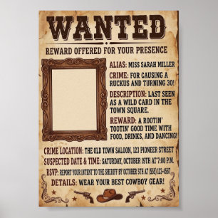 Wanted Poster – Vintage Western Cowboy Style