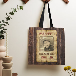 Wanted Poster   Vintage Wild West Photo Template T Tote Bag
