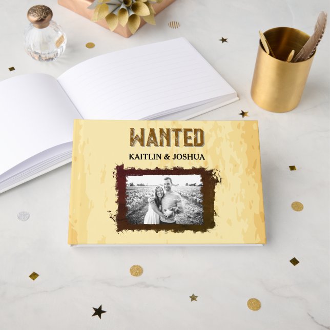 Wanted Poster Wedding 🤠 Custom Photo  Guest Book (Front Open)