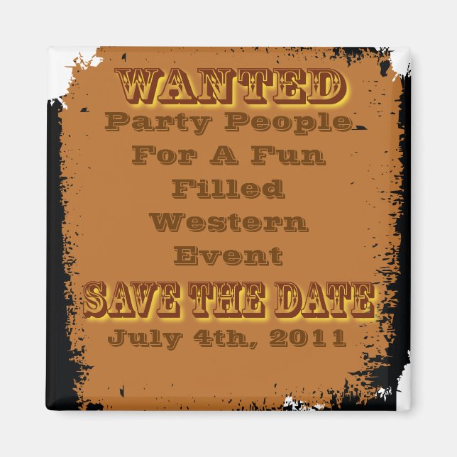 wanted save the date magnet (Front)