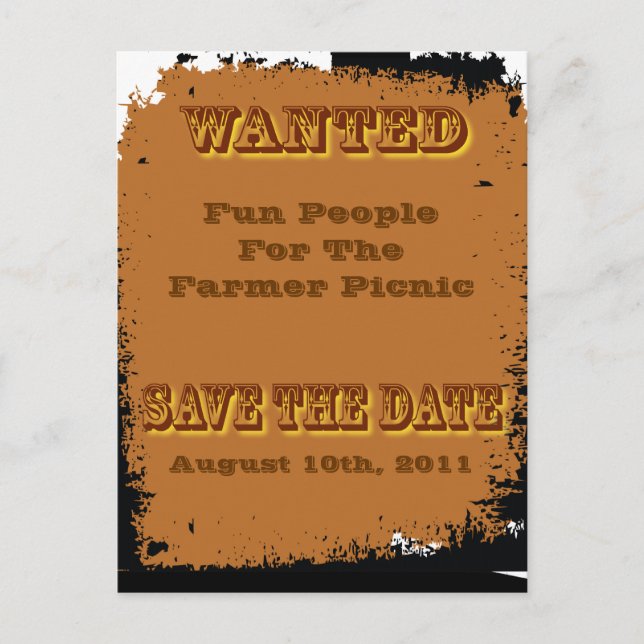 wanted save the date postcard (Front)