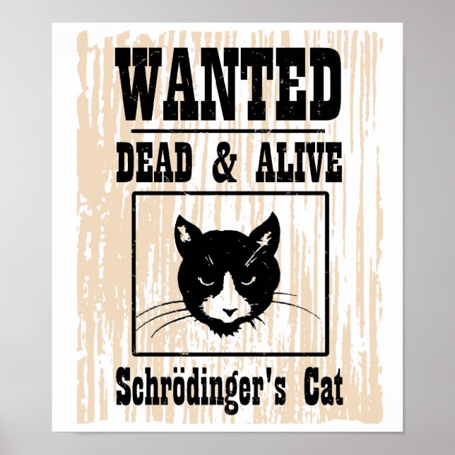 Wanted Schrodinger's Cat Poster (Front)