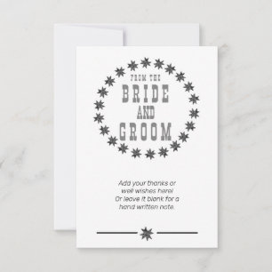 Wanted Series, From the Bride and Groom Thank You Card