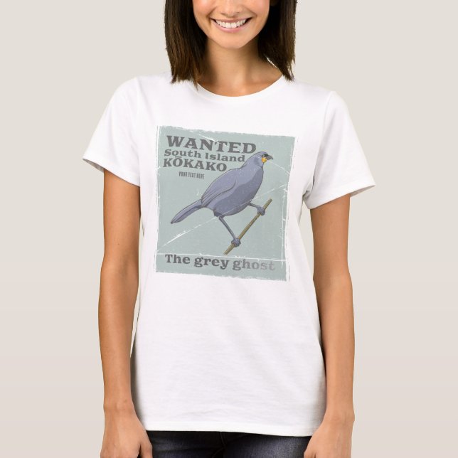 Wanted South Island Kokako T-Shirt (Front)