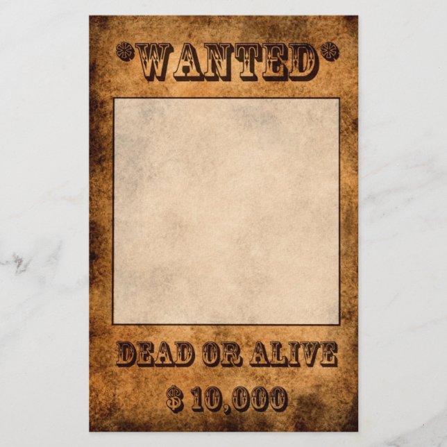 'Wanted' stationery (Front)