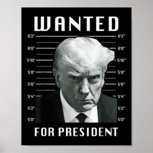 Wanted Trump For President - Trump Mug Shot Never Poster