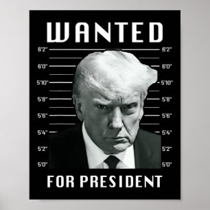 Wanted Trump For President - Trump Mug Shot Never Poster