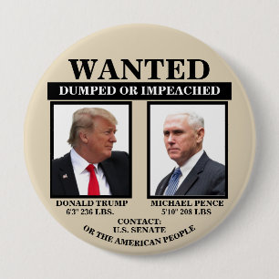 WANTED: Trump & Pence 10 Cm Round Badge