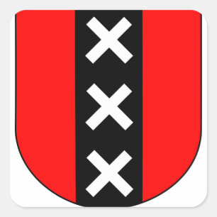 Wapen Amsterdam, Netherlands Square Sticker