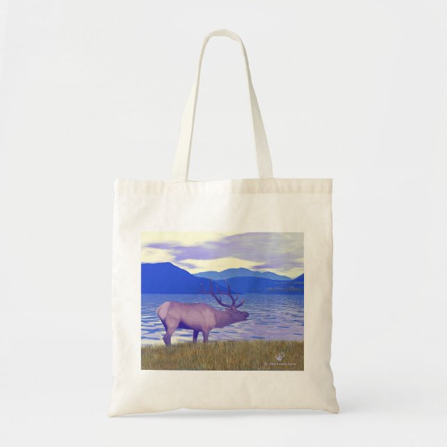 Wapiti (Elk) By The Lake Tote Bag (Front)