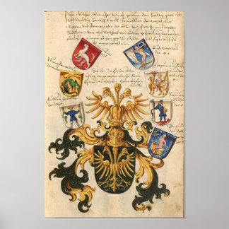 Wappen der Bayerischen Ritterschaft 1482 Poster