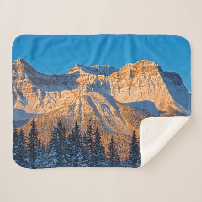 Waputik Range in Canadian Rocky Mountains Sherpa Blanket (Front (Horizontal))
