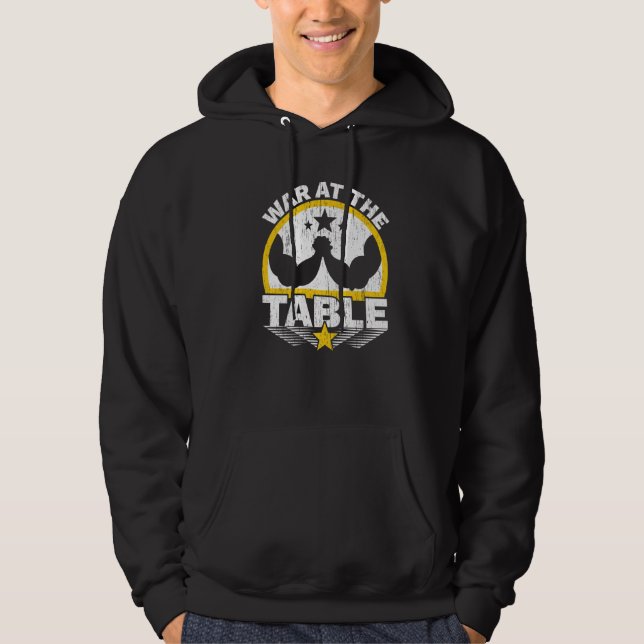 War At The Table Arm Wrestling Arm Wrestler Power  Hoodie (Front)