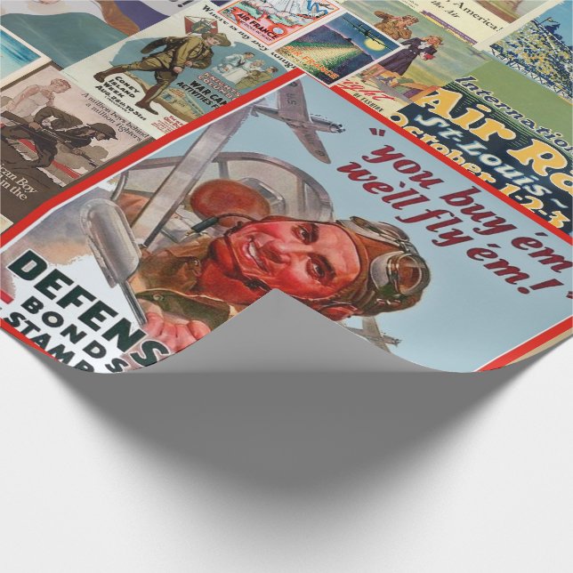 War Bond Vintage Collage Wrapping Paper (Corner)