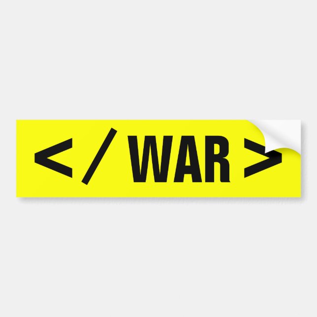 < / WAR > BUMPER STICKER (Front)