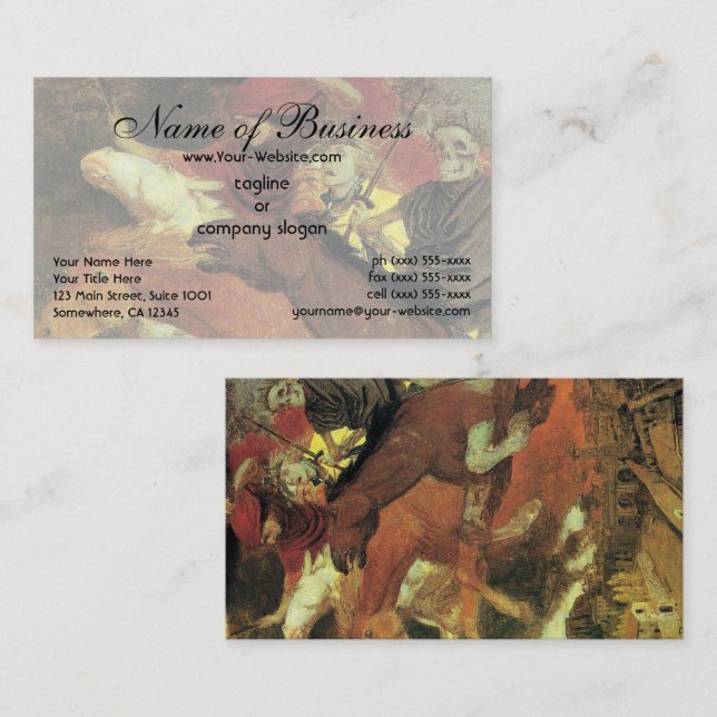 War by Arnold Bocklin Business Card (Front/Back)