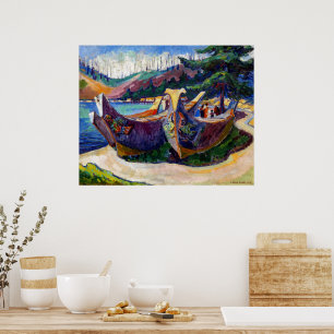 War Canoes Emily Carr Poster
