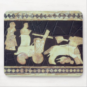 War chariot pulled by two horses, 2800-2300 BC Mouse Pad