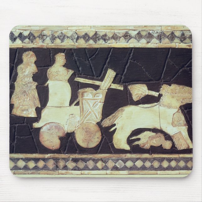 War chariot pulled by two horses, 2800-2300 BC Mouse Pad (Front)