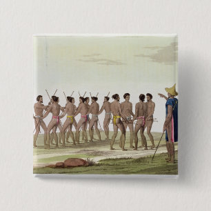War Dance of the Caroline Islanders, plate 22 from 15 Cm Square Badge