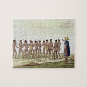War Dance of the Caroline Islanders, plate 22 from Jigsaw Puzzle
