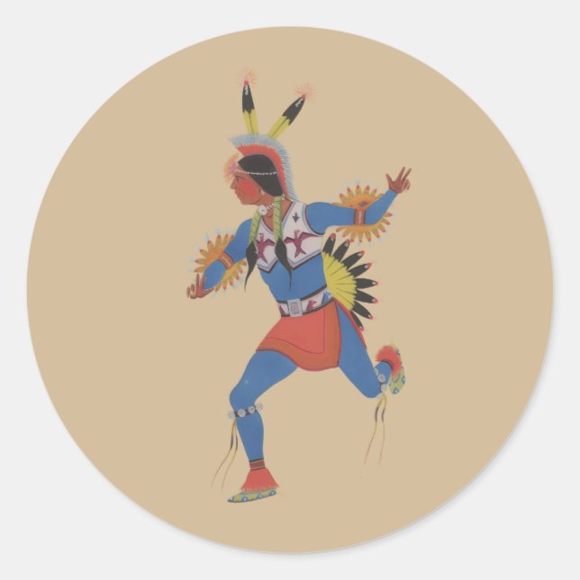 War Dance (or The Runner) Classic Round Sticker (Front)
