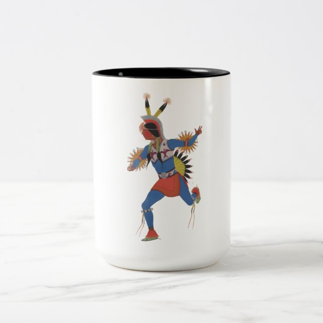War Dance (or The Runner) Two-Tone Coffee Mug (Center)