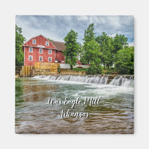 War Eagle Mill and Waterfall Square Magnet