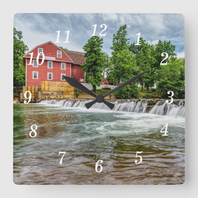 War Eagle Mill and Waterfall Wall Clock (Front)