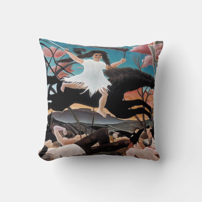 War, Henri Rousseau, 1894 Cushion (Front)