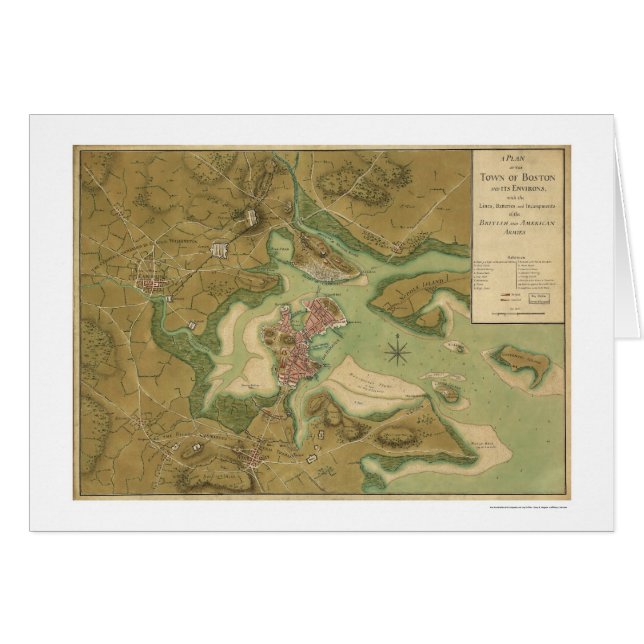 War in Boston Map - 1776 (Front Horizontal)