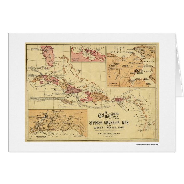 War In West Indies Map 1898 (Front Horizontal)