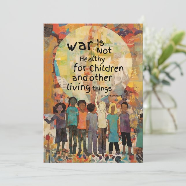 War is Not Healthy For Children Quote Holiday Card (Standing Front)