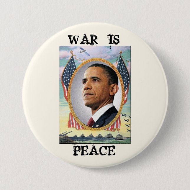 War Is Peace 7.5 Cm Round Badge (Front)