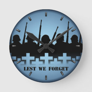 War Memorial Clock Lest We Forget War Heroes Decor