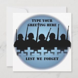 War Memorial Invitations Lest We Forget RSVP Cards