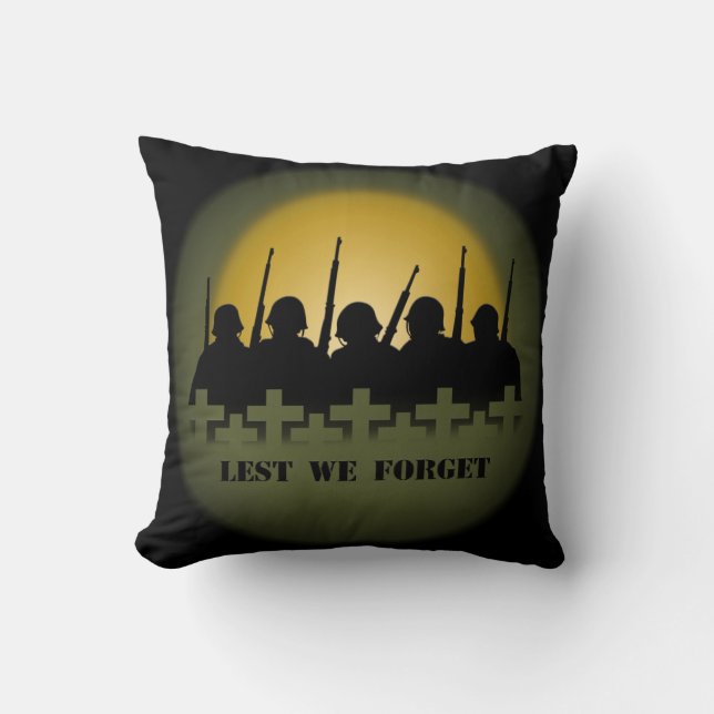 War Memorial Pillow Lest We Forget Heroes Pillow (Front)