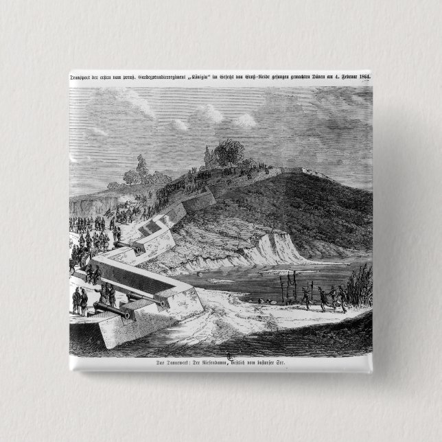 War of Duchies, Danish fortifications 15 Cm Square Badge (Front)