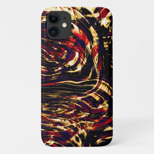 War of golden ribbons against red, in dark fund iPhone 11 case