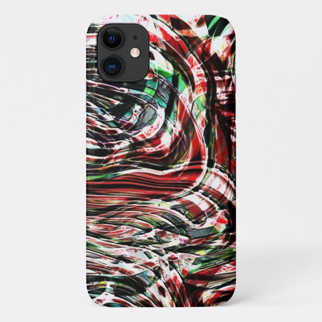 War of red ribbons against cyan Case-Mate iPhone case (Back)