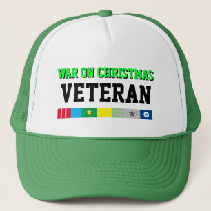 WAR ON CHRISTMAS VETERAN Gift  Trucker Hat
