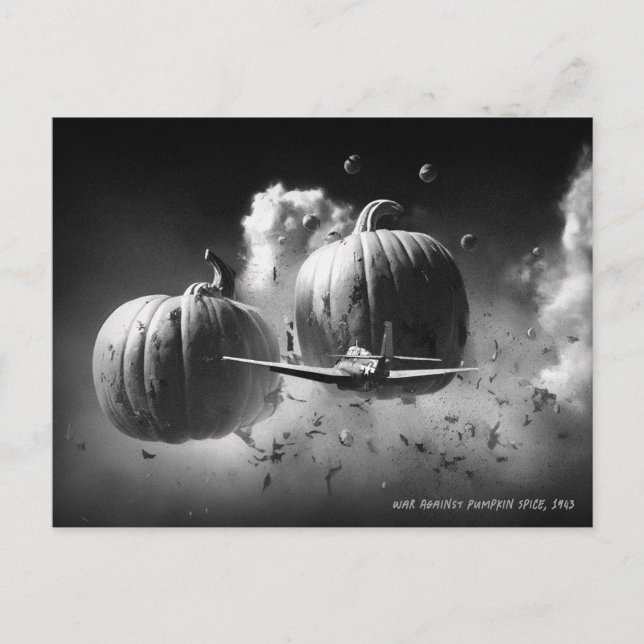 War On Pumpkin Spice Holiday Postcard (Front)